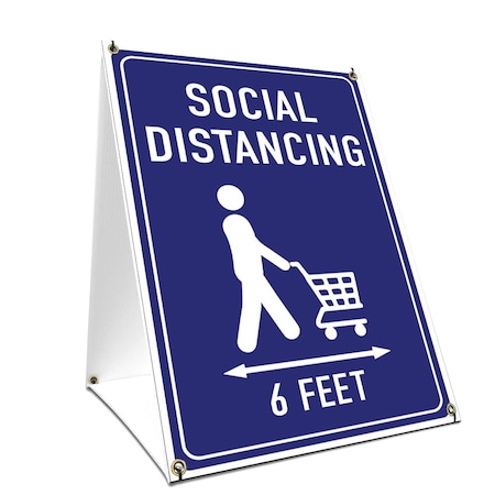 Signmission Coronavirus Notice, Social Distancing 6 Feet, 24in x 36in A-frame Heavy Duty, OS-NS-SBC-2436-255952 OS-NS-SBC-2436-255952